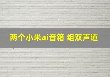 两个小米ai音箱 组双声道